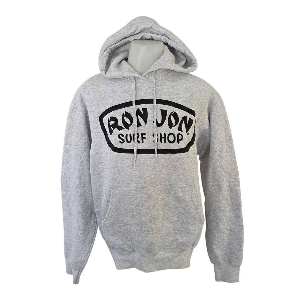Ron Jon Heathered Gray Hoodie Sweatshirt Small Lounge Beach Vacation Basic